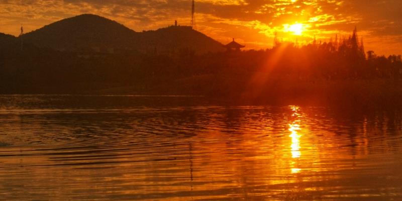 大通濕地公園夕陽景