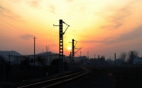 夕陽下的淮南西站