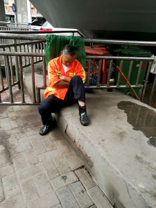 辛苦的環衛工人